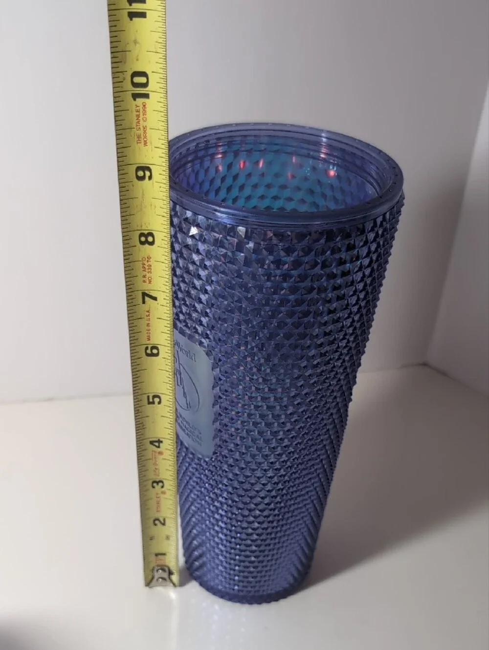 Starbucks Walt Disney's 50 Anniv. Iridescent Studded Purple-Blue Tumbler 24 Oz